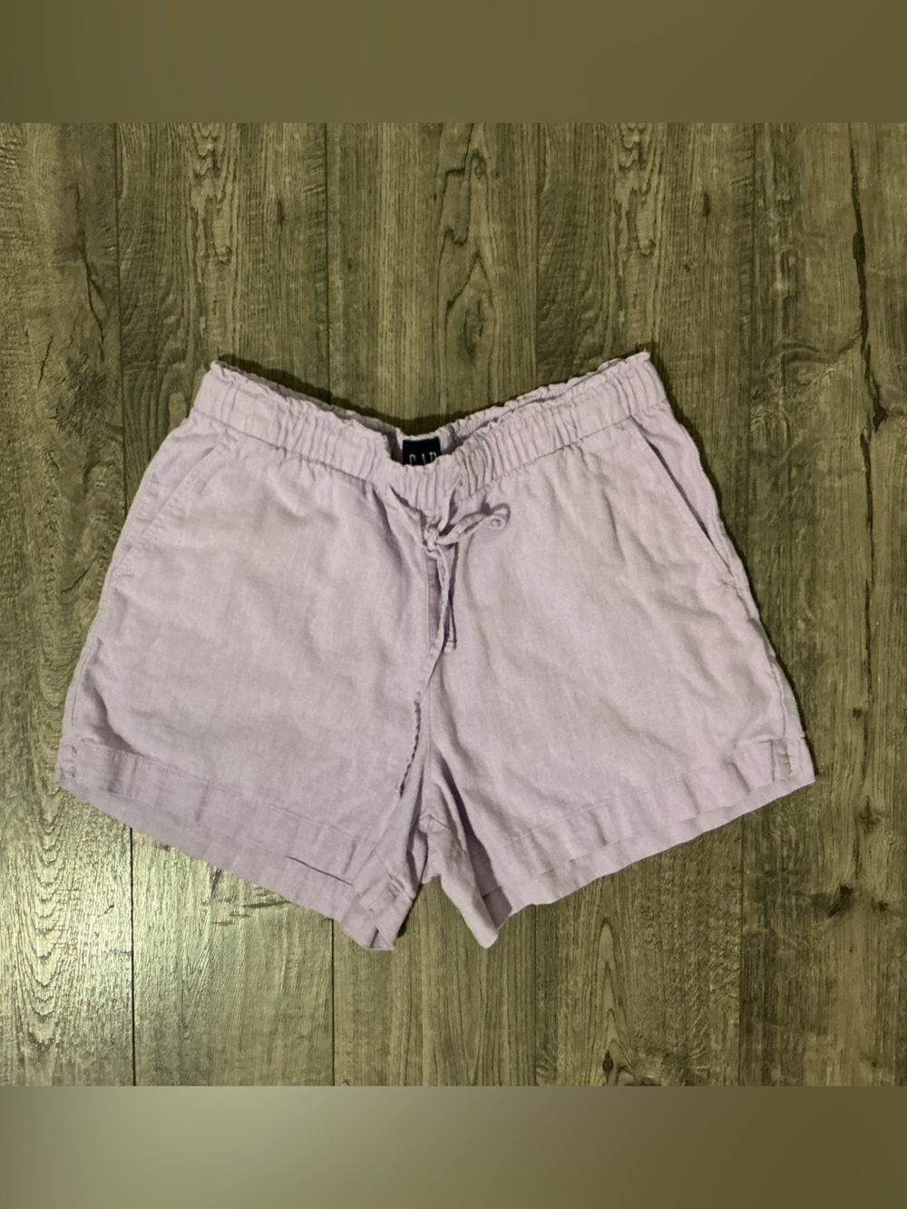 GAP Lavender Elastic Drawstring Casual Shorts Linen Coastal Beach